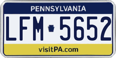 PA license plate LFM5652
