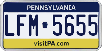 PA license plate LFM5655
