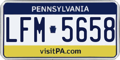 PA license plate LFM5658
