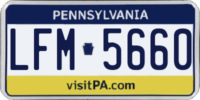 PA license plate LFM5660