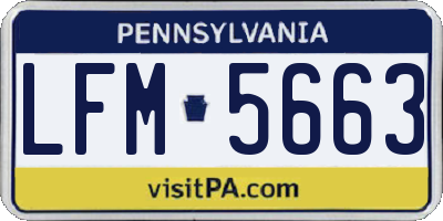 PA license plate LFM5663