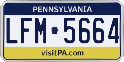 PA license plate LFM5664