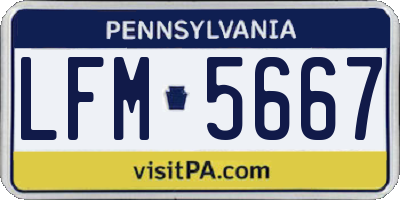 PA license plate LFM5667