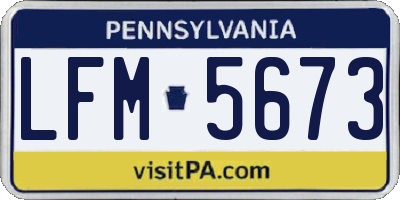PA license plate LFM5673