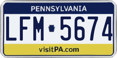 PA license plate LFM5674