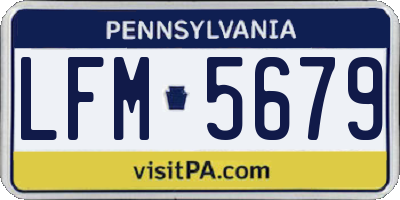 PA license plate LFM5679