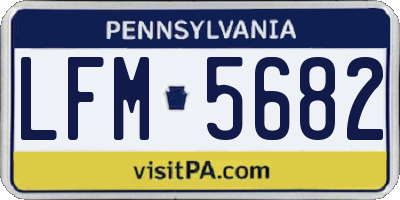 PA license plate LFM5682