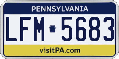 PA license plate LFM5683