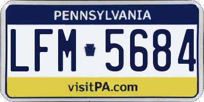 PA license plate LFM5684