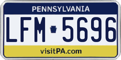 PA license plate LFM5696