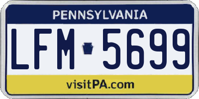 PA license plate LFM5699
