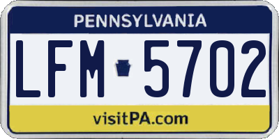 PA license plate LFM5702