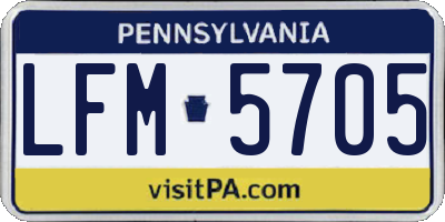PA license plate LFM5705