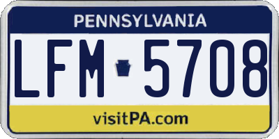 PA license plate LFM5708