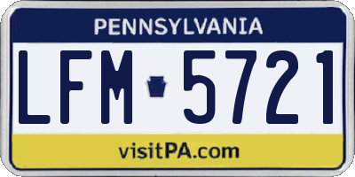 PA license plate LFM5721