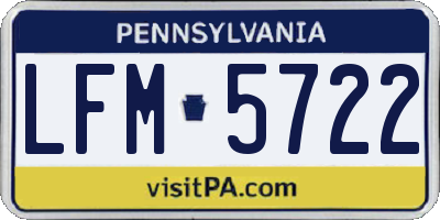 PA license plate LFM5722