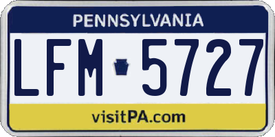 PA license plate LFM5727