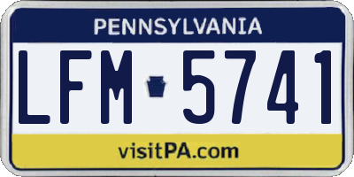 PA license plate LFM5741