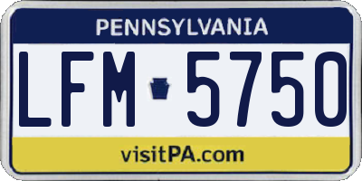 PA license plate LFM5750