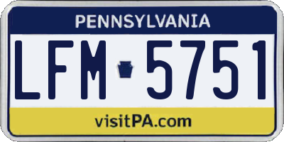 PA license plate LFM5751