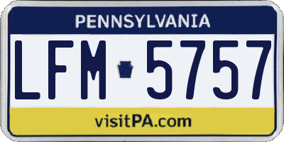 PA license plate LFM5757