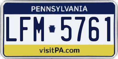 PA license plate LFM5761