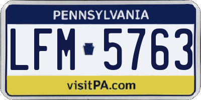PA license plate LFM5763