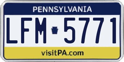 PA license plate LFM5771