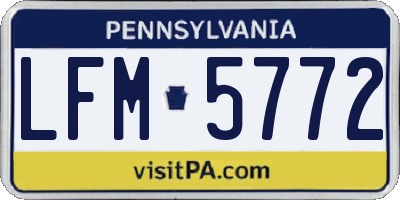 PA license plate LFM5772