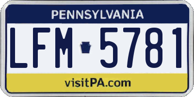 PA license plate LFM5781