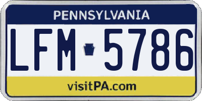 PA license plate LFM5786
