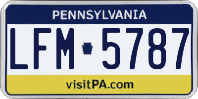 PA license plate LFM5787