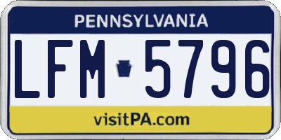 PA license plate LFM5796