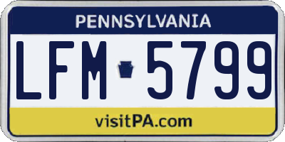 PA license plate LFM5799