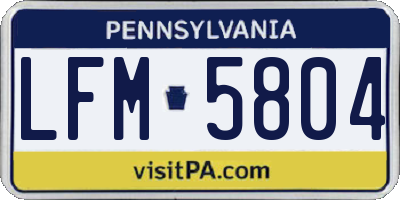 PA license plate LFM5804