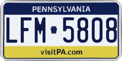 PA license plate LFM5808