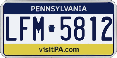 PA license plate LFM5812
