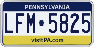 PA license plate LFM5825