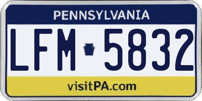 PA license plate LFM5832