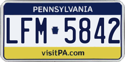 PA license plate LFM5842
