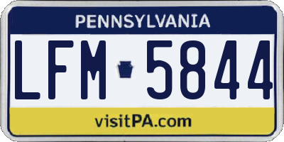 PA license plate LFM5844