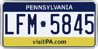 PA license plate LFM5845