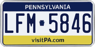 PA license plate LFM5846