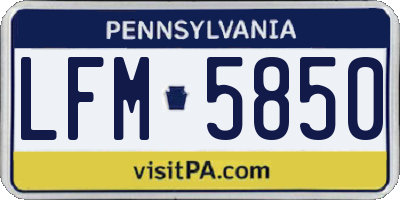 PA license plate LFM5850