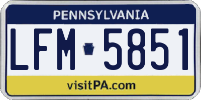PA license plate LFM5851