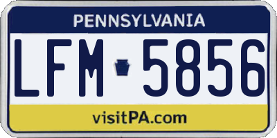 PA license plate LFM5856