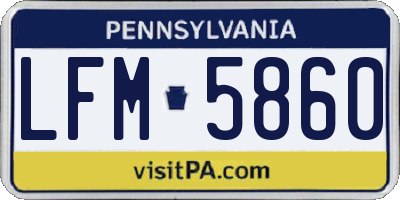 PA license plate LFM5860