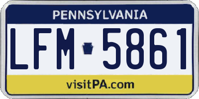 PA license plate LFM5861