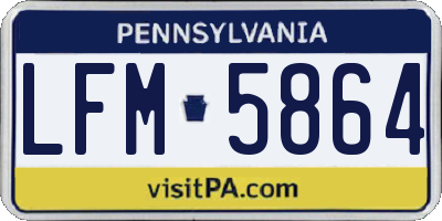 PA license plate LFM5864