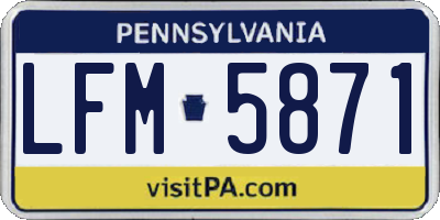 PA license plate LFM5871